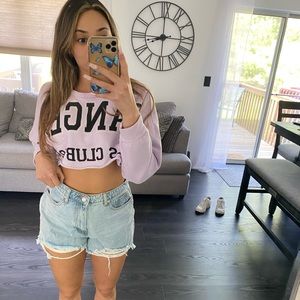 Missguided high wasted boyfriend denim shorts